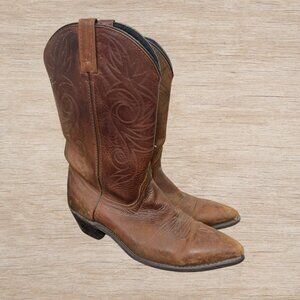 Dingo Brown Cowgirl Boots Women’s Size 9M Western Faux Leather Heeled Boot